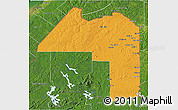Political 3D Map of Aroostook County, satellite outside
