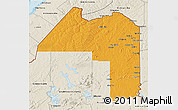 Political 3D Map of Aroostook County, shaded relief outside