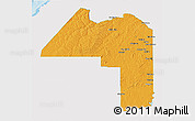 Political 3D Map of Aroostook County, single color outside