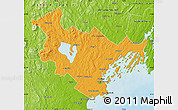 Political Map of Cumberland County, physical outside
