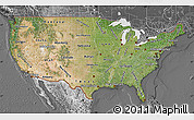 Satellite Map of United States, desaturated