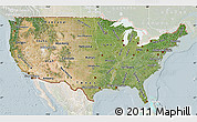 Satellite Map of United States, lighten