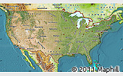 Satellite Map of United States, physical outside, satellite sea