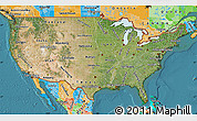 Satellite Map of United States, political outside, satellite sea