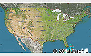 Satellite Map of United States, semi-desaturated, land only