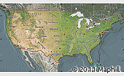 Satellite Map of United States, semi-desaturated