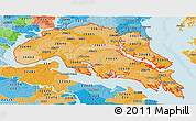 Political Shades Panoramic Map of ZIP codes starting with 206