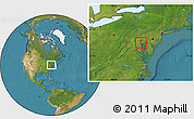 Satellite Location Map of ZIP code 21030