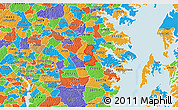 Political 3D Map of ZIP code 21054