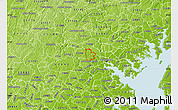 Physical Map of ZIP code 21207