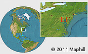 Satellite Location Map of ZIP code 21209