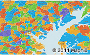 Political 3D Map of ZIP code 21220
