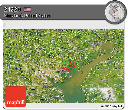 Satellite 3D Map of ZIP Code 21220