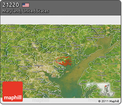 Satellite 3D Map of ZIP Code 21220