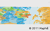 Political Shades Panoramic Map of ZIP codes starting with 214