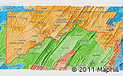 Political Shades 3D Map of ZIP codes starting with 215