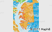 Political Shades 3D Map of ZIP codes starting with 216