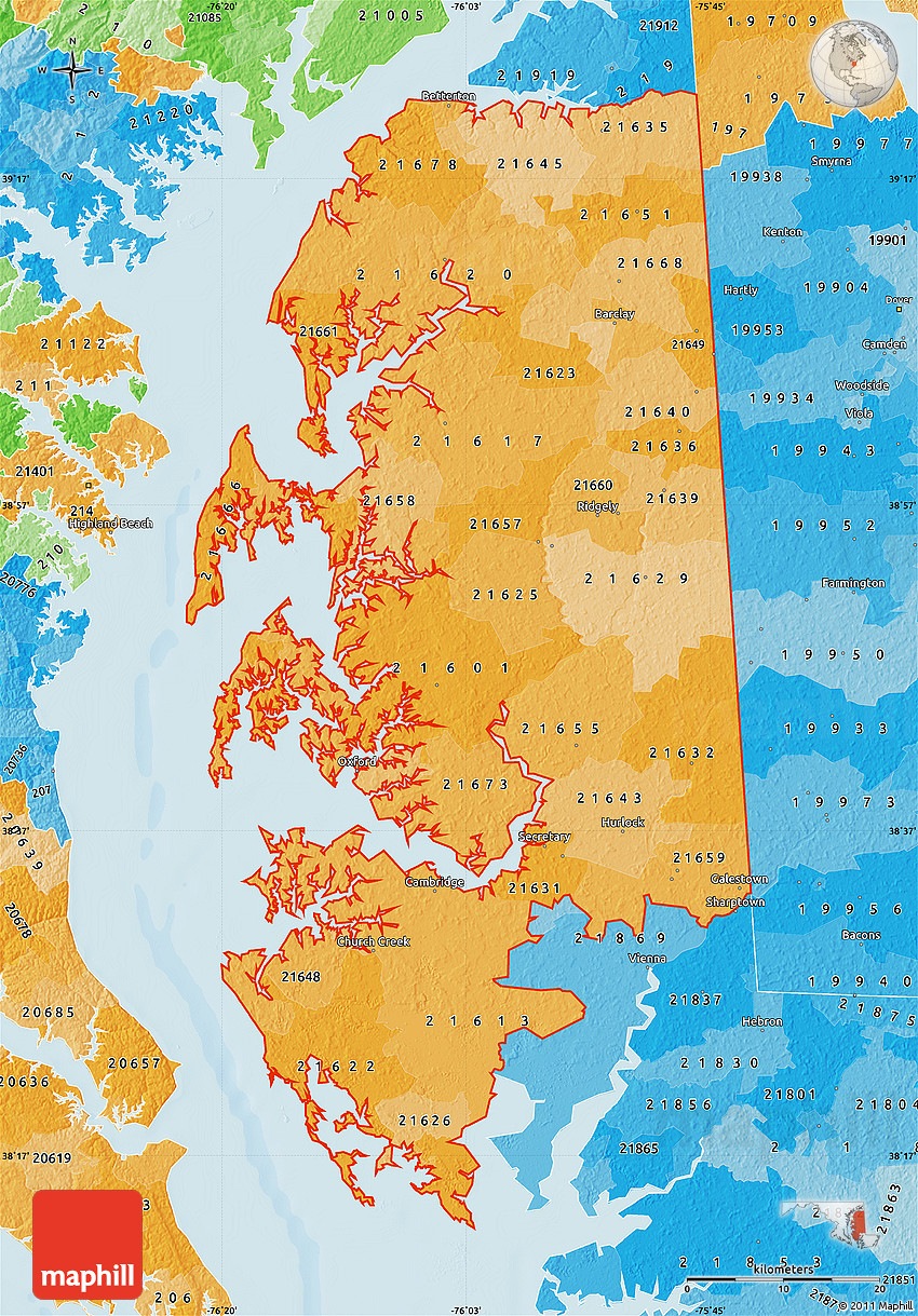 Political Shades Map of ZIP Codes Starting with 216