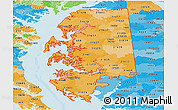 Political Shades Panoramic Map of ZIP codes starting with 216