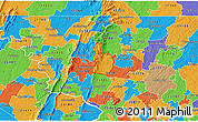 Political 3D Map of ZIP code 21702
