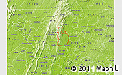 Physical Map of ZIP code 21702