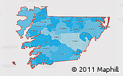 Political Shades 3D Map of ZIP codes starting with 218, cropped outside