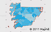 Political Shades Map of ZIP codes starting with 218, cropped outside