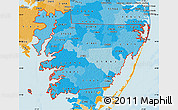 Political Shades Map of ZIP codes starting with 218