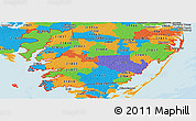 Political Panoramic Map of ZIP codes starting with 218