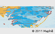 Political Shades Panoramic Map of ZIP codes starting with 218