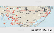 Shaded Relief Panoramic Map of ZIP codes starting with 218