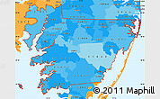 Political Shades Simple Map of ZIP codes starting with 218