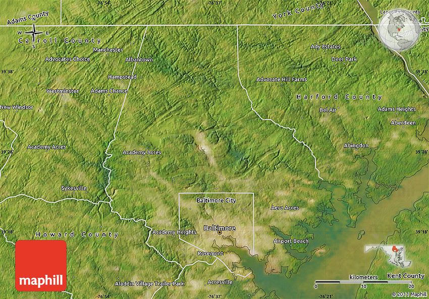 Satellite Map of Baltimore County