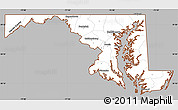 Gray Simple Map of Maryland, cropped outside