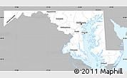Gray Simple Map of Maryland, single color outside