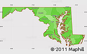 Political Shades Simple Map of Maryland, cropped outside