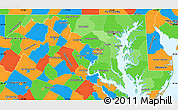 Political Shades Simple Map of Maryland, political outside