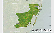 Satellite Map of Worcester County, lighten