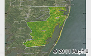 Satellite Map of Worcester County, semi-desaturated