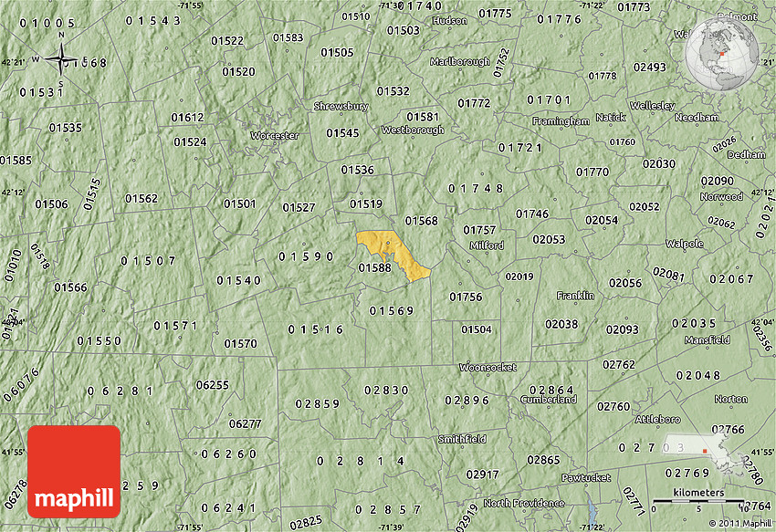 Savanna Style Map of ZIP Code 01534