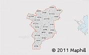 Silver Style 3D Map of ZIP codes starting with 017, single color outside