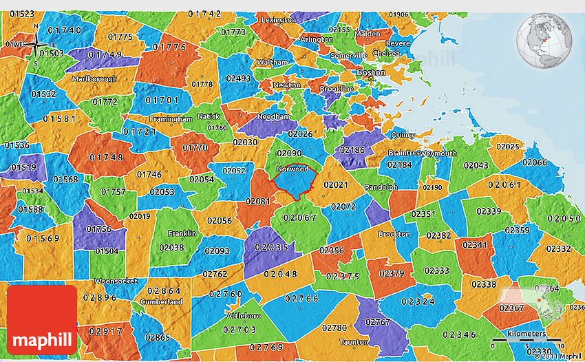 Brookline Ma Zip Code Map Political 3D Map Of Zip Code 02062