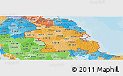 Political Shades Panoramic Map of ZIP codes starting with 023