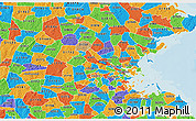 Political 3D Map of ZIP code 02476