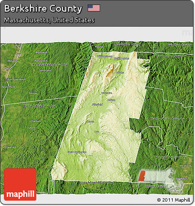 Physical 3D Map of Berkshire County, satellite outside