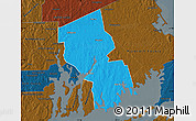 Political Map of Bristol County, darken