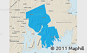 Political Map of Bristol County, shaded relief outside