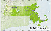Physical Map of Massachusetts, lighten