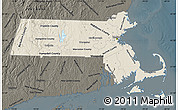 Shaded Relief Map of Massachusetts, darken