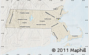 Shaded Relief Map of Massachusetts, lighten